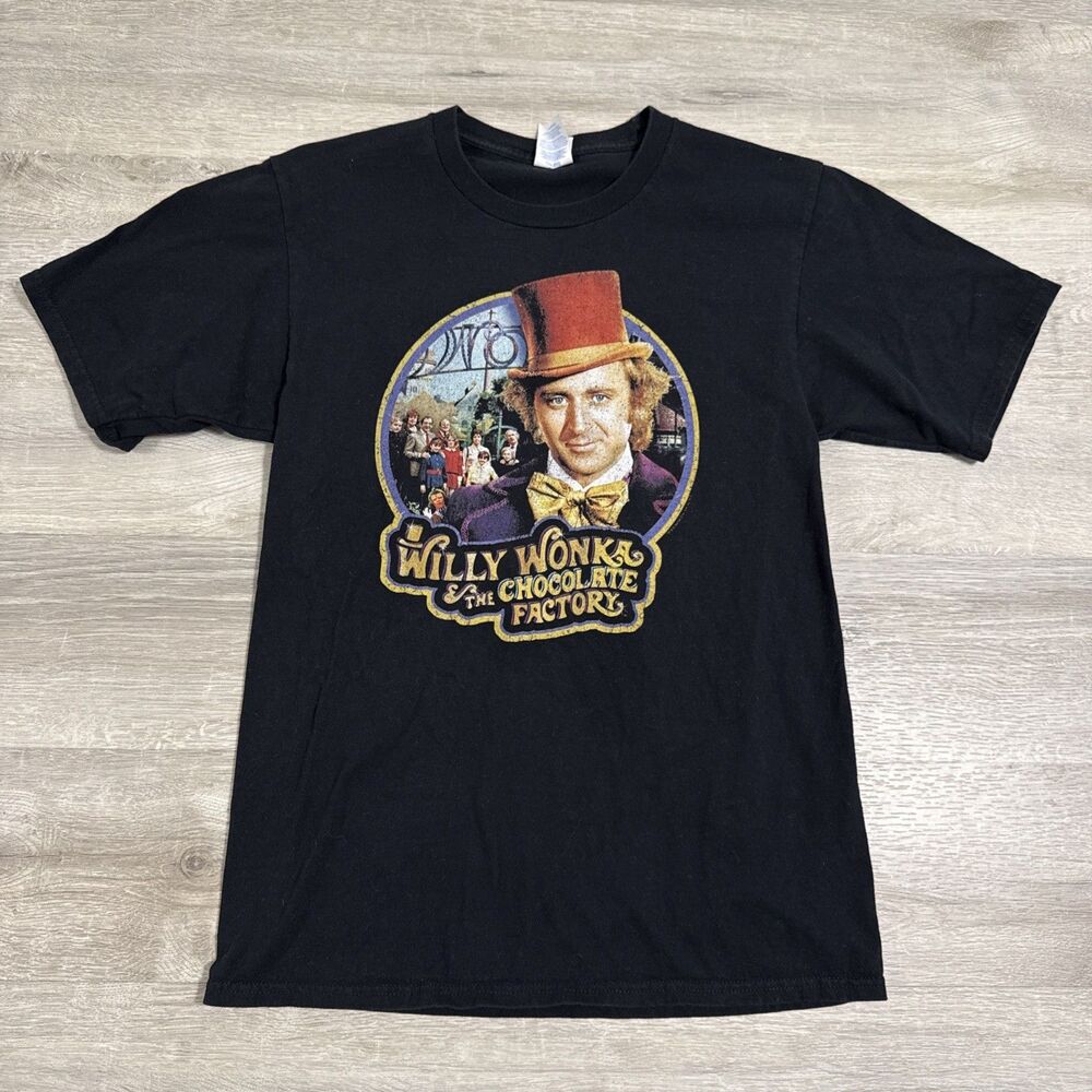 Willy Wonka Shirt Gene Wilder Chocolate Factory Men’s Black Small Movie Tee